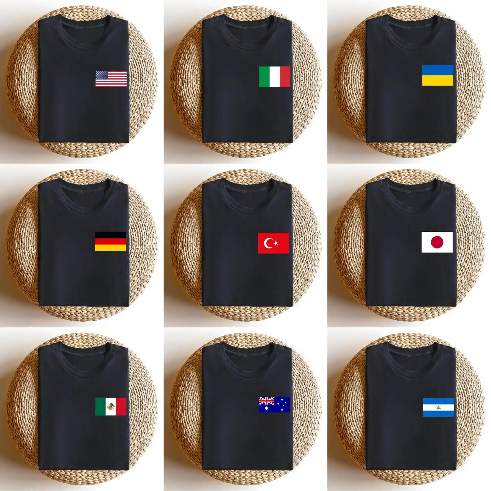Custom All Countries of the Flags Shirt Men Women Short Sleeve USA Flag Country Flag Shirt Nationality Citizenship Custom Shirt