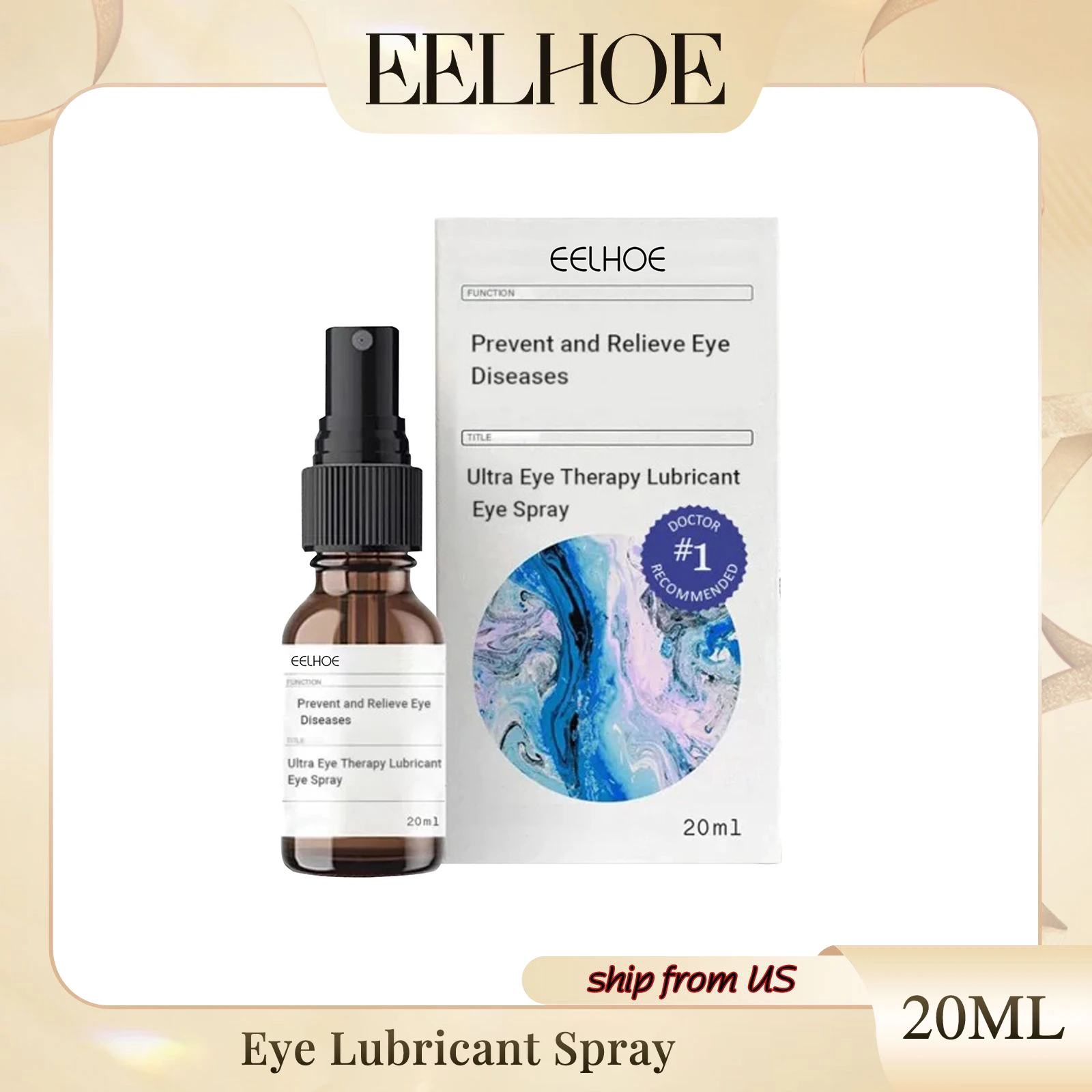 Eelhoe Eye Care Lubricant Spray Relieves Eye Fatigue Dryness Reduces Discomfort And Relieves Redness And Vision Eye Care Spray