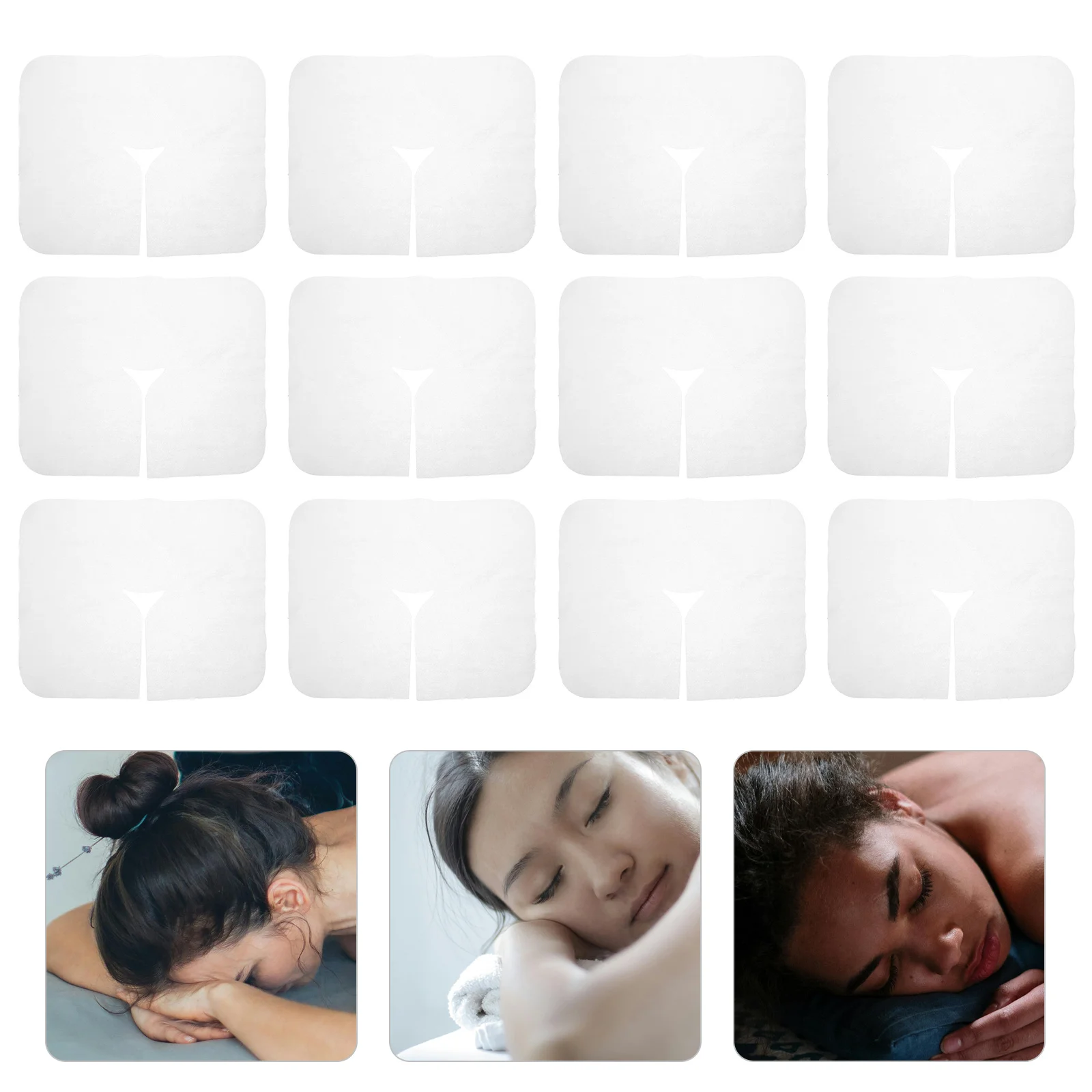 

100Pcs Massage Headrest Covers Disposable Non Sticking Face Rest Covers Soft Comfortable for Massage Tables Beauty Spa Salon Use