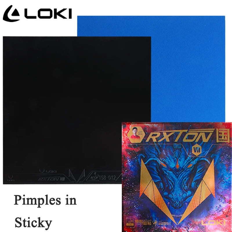LOKI تنس الطاولة المطاط RXTON 7 العشاء لزجة البثور في RXTON VII بينغ بونغ المطاط ورقة مع الطاقة الداخلية الأزرق الإسفنج #1