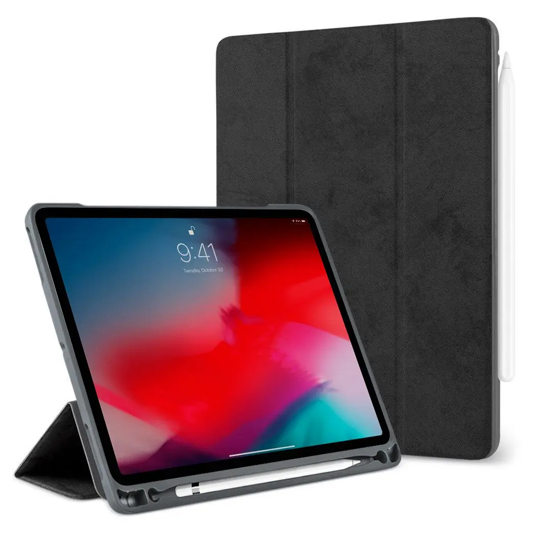 Case For iPad Pro 12.9 2020 with Pencil Holder 2018 2017 2015 Premium PU Leather TPU Soft Cover for iPad Pro 12.9 2018 Case