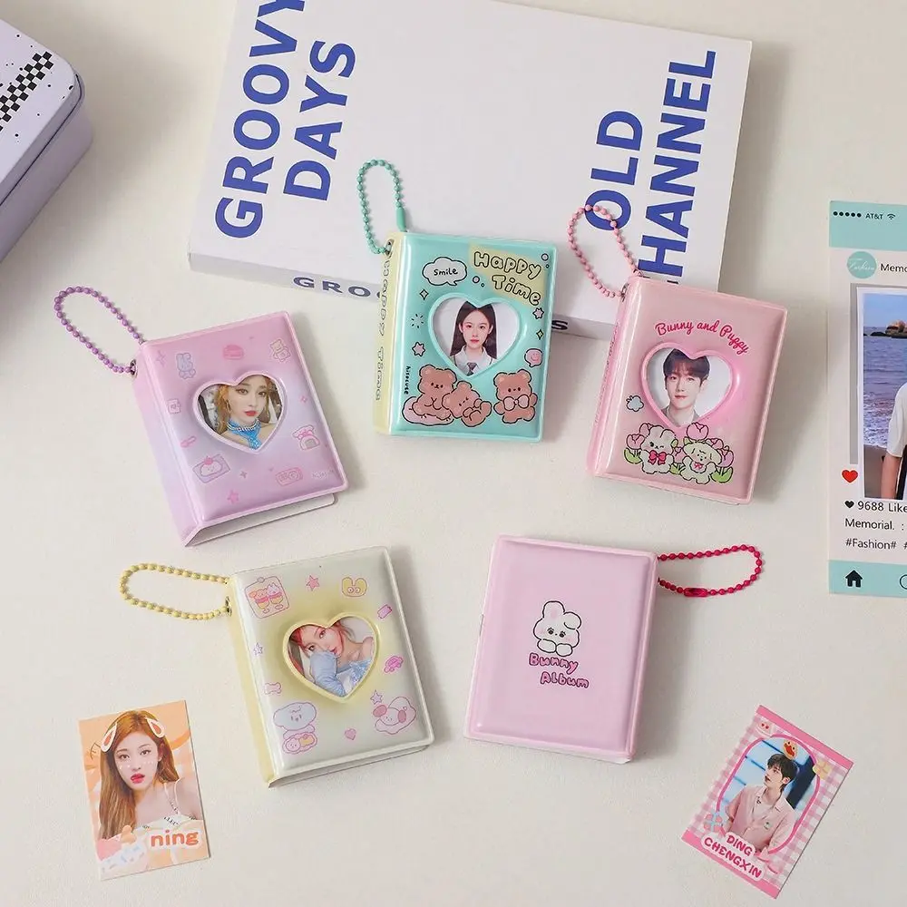 Mini Photo Cute Cartoon Photo Album Ins Mini Hollow Picture Storage Album Bead Chain Waterproof Love Heart Photo Album Girl