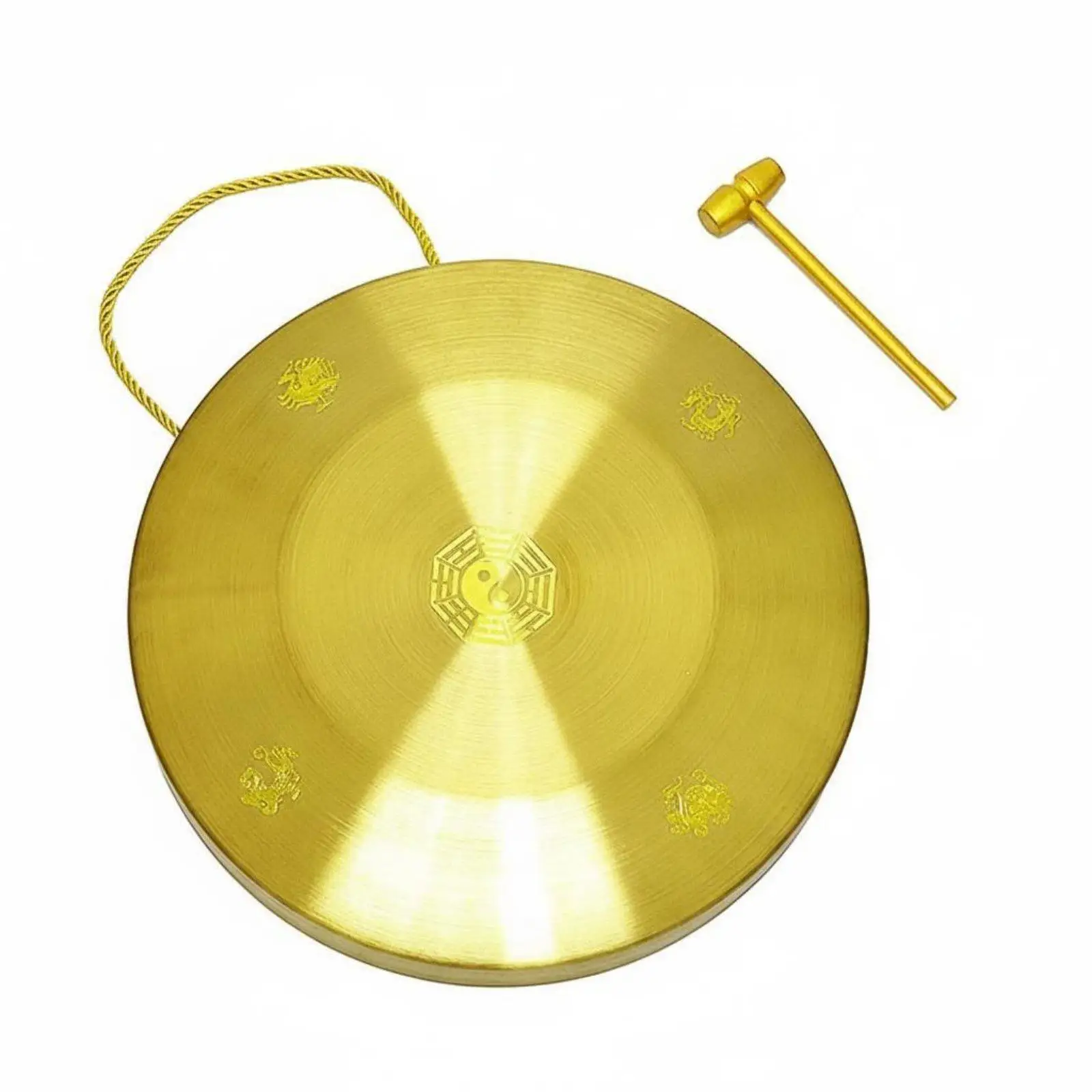 Desktop Gong Chinese Gong Ornamental Motif for Meditation Practitioners, Spa 30CM Tai Chi Bagua
