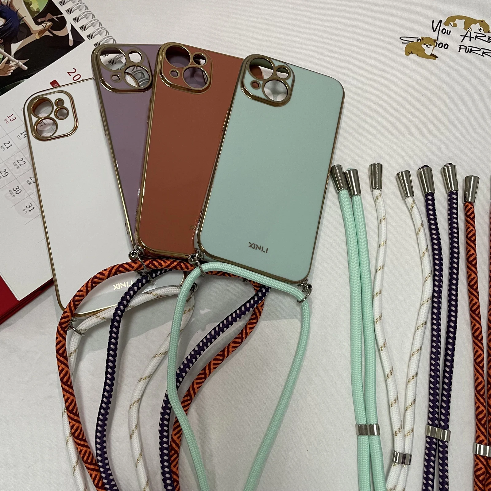 Crossbody Lanyard Necklace Strap Case For Samsung Galaxy A06 A16 4g Rope Cord Silicone Plating Phone Cover