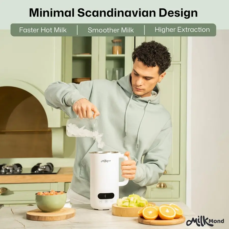 صانع حليب الجوز BaristaQuality اللوز، الشوفان أمبير حليب الصويا، الحساء أمبير العصائر 8 في 1 آلة الفولاذ المقاوم للصدأ، سرير عضوي تلقائي