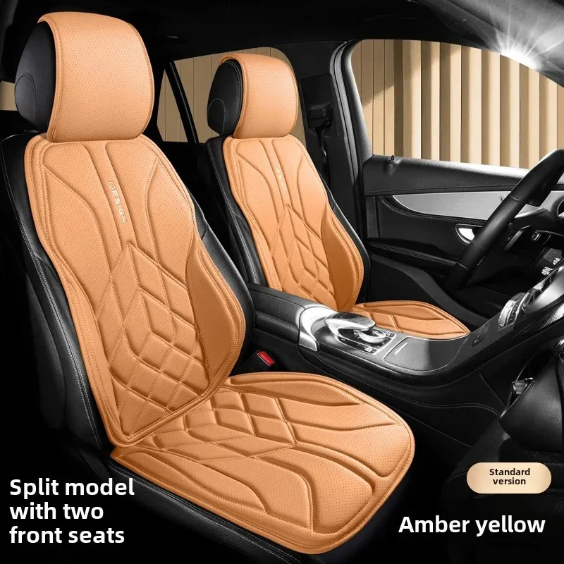 Universal Nappa Leather Car Seat Cover Interior Car Seat Cushion Protector Four Seasons Breathable Automobiles Seat Cushion Mat