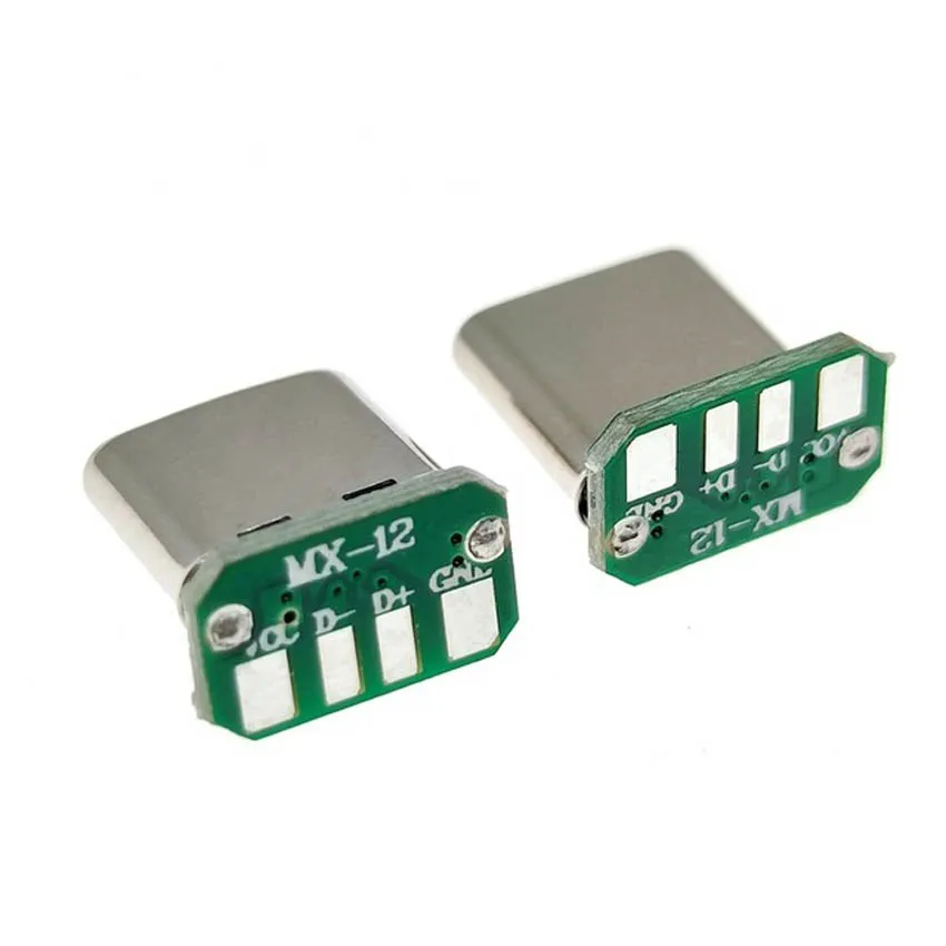 1-10Pcs USB 3,1 Typ C Vertikale Patch Bord 16pin 4 Schweißen Draht Daten Band PCB USB Board männlichen Kopf 16P Usb C Anschluss