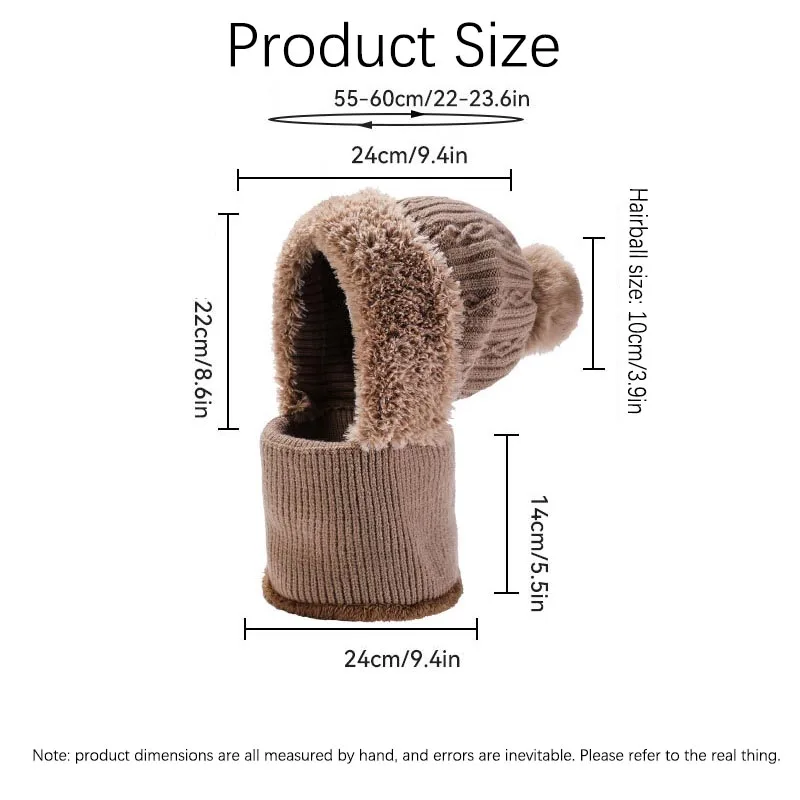 หมวกไหมพรมถักสีพื้นแบบยืดหยุ่นสูง ผ้าพันคอ หน้ากาก หมวกแบบชิ้นเดียว สีกากี สำหรับผู้หญิง ฤดูหนาว ปั่นจักรยาน กันลม สีชมพู หมวกอุ่น ขายส่ง