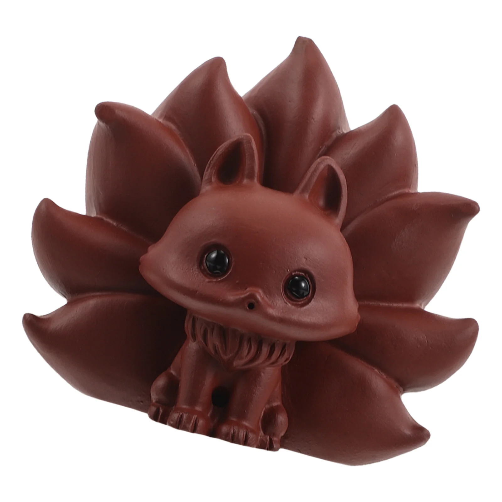 

Purple Clay Tea Pet Fox Zisha Brown Handmade Feng Shui Ornament for Ceremony Gongfu Teahouse Figurines Home Decor
