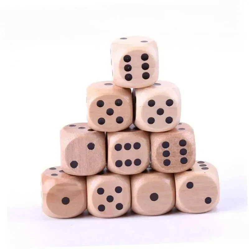 

For Set Wooden Dice Set Polyhedral Game Dice 6-sided Point Dice for Table Game Board Game Acessorios 16mm 10Pcs