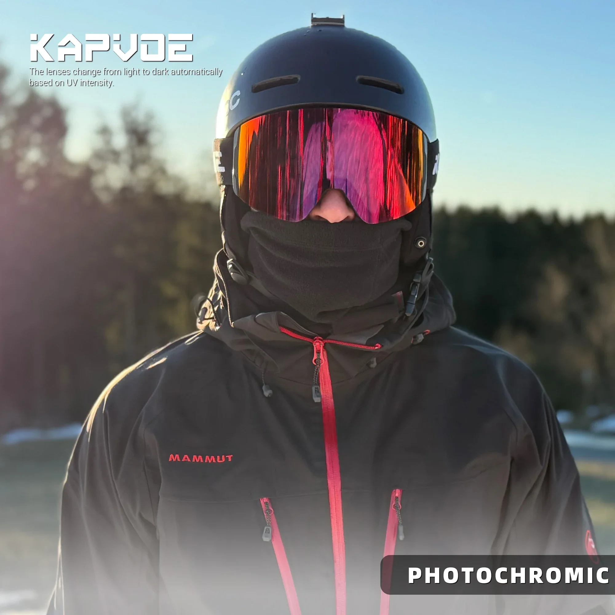 KAPVOE الشتاء الساخن نظارات التزلج اللونية مزدوجة المغناطيس امتصاص طبقات UV400 مكافحة الضباب طلاء الرجال النساء على الجليد التزلج