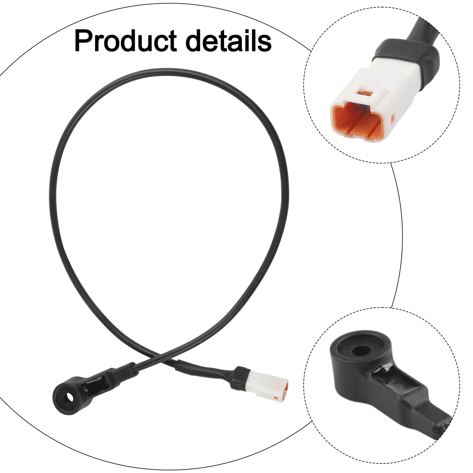 

Black E-Bike Speed Sensor Easy To Install Sensor Cable Motor Speed Sensor Length Approx 35cm PVC Material 4PIN Interface