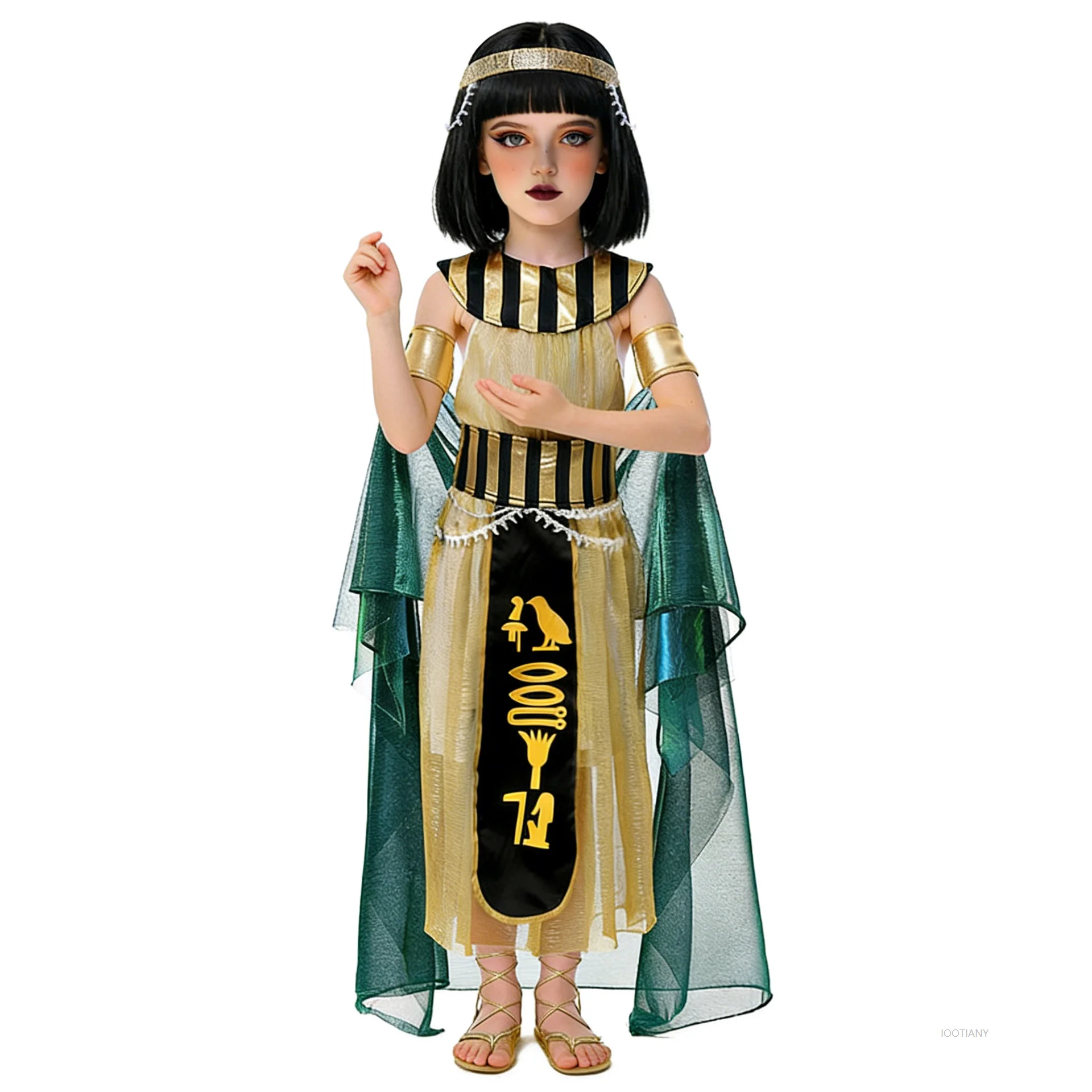 

Enfant Halloween Ancient Egyptian Queen Costume Carnival Party Cleopatra Queen Roleplay Carnival Dress Medieval Niño Costume Set