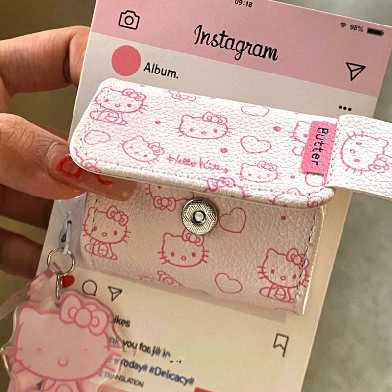 Kawaii Leather Pink Hello Kitty Wireless Bluetooth Protective Case for AirPods1/2 AirPods3 AirPods Pro Gifts