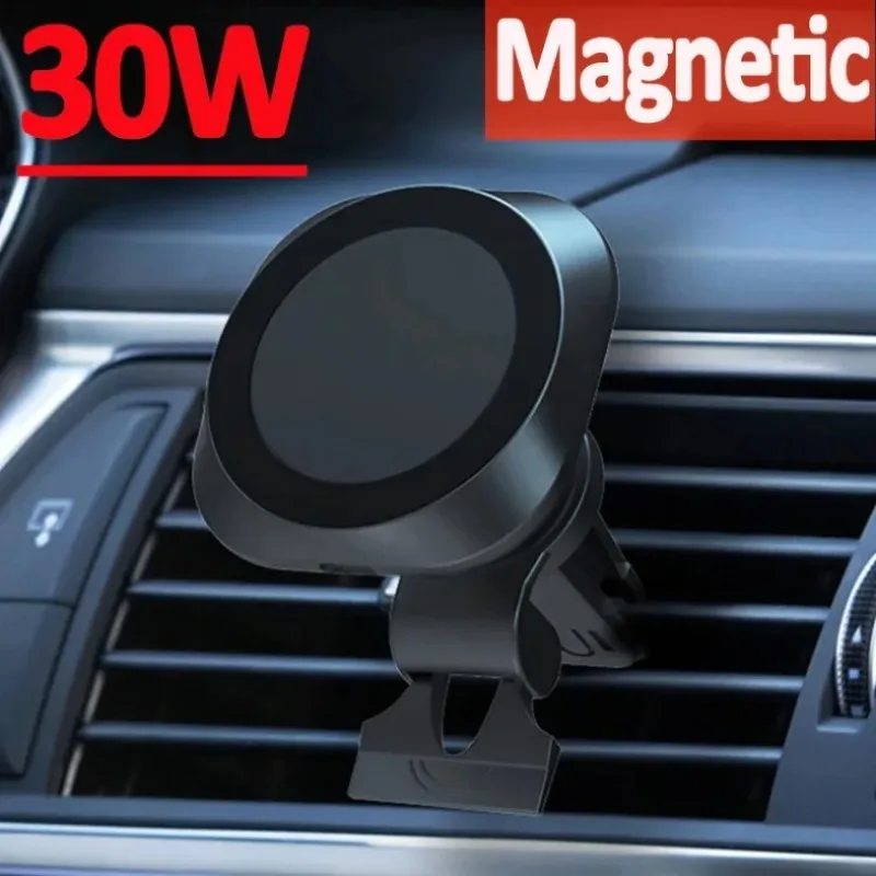 Car Air Vent Stand Phone Holder 30W Magnetic Wireless Chargers Fast Charging Station For iPhone 17 16 15 14 Pro Max Mini Macsaf