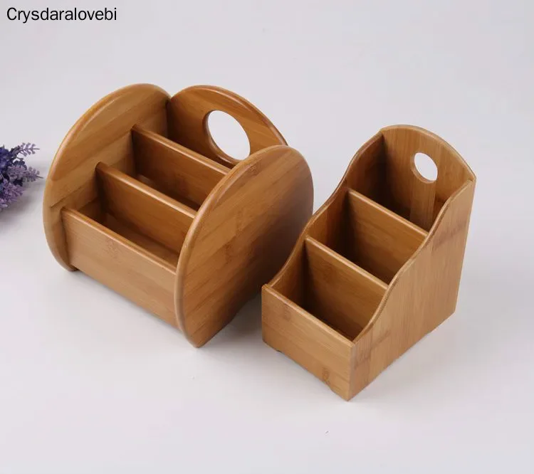 Creative Bamboo Board Remote Control Storage Box Cosmetics Sundries Phone Knife Pen Coffee Table Stand Desktop Board Storage Box