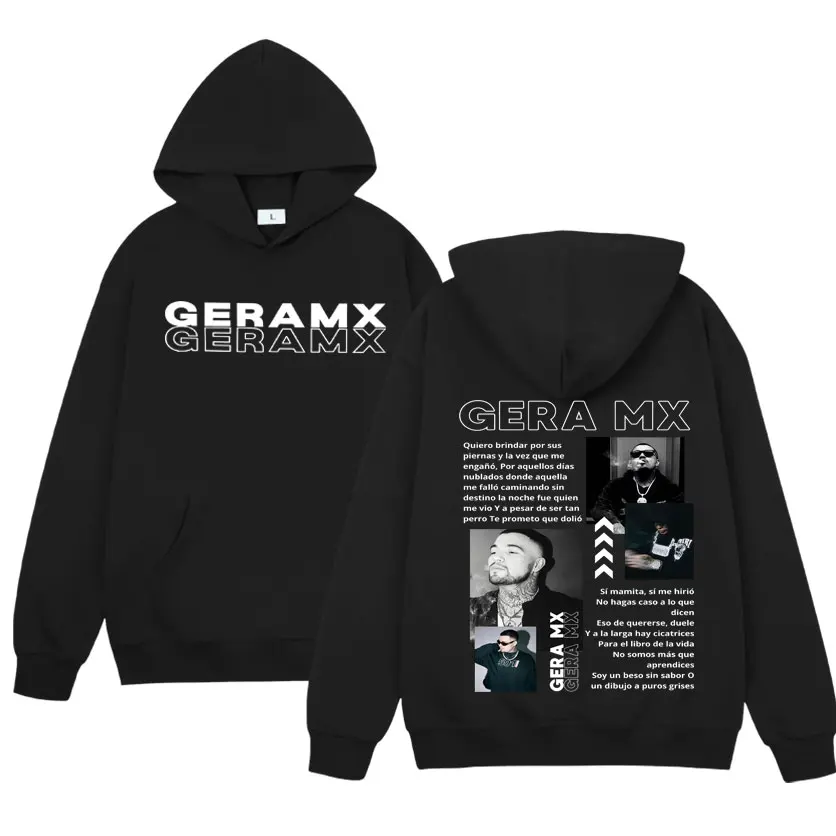 

Худи с графическим принтом Rapper Gera Mx Pop, повседневный пуловер с длинными рукавами, утепленная кофта оверсайз, комфортный свитшот, уличная одежда унисекс