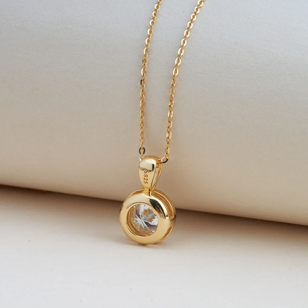 JoyceJelly 2ct Moissanit-Halskette für Frauen, S925-Sterlingsilber-Anhänger, Schlüsselbeinkette für Hochzeit, weiblicher Luxus-Halsschmuck – Detail 21
