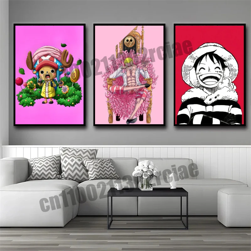 Japońskie Anime z Dzieciństwa One Piece Osobiste Super Fajne Obrazy Artystyczne Plakat na Płótnie Idealny do Dekoracji Sypialni Prezent