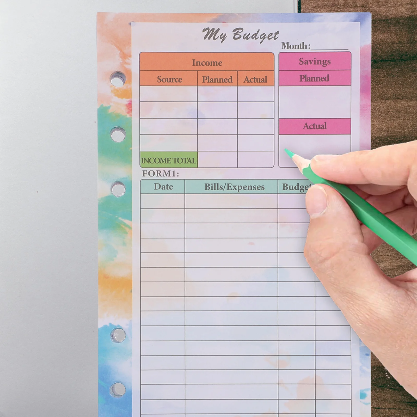 

1Set Budget Binder Loose-Leaf Sheets Expense Tracking Notebook Portable Money Recording Notepad for Planning Tracking