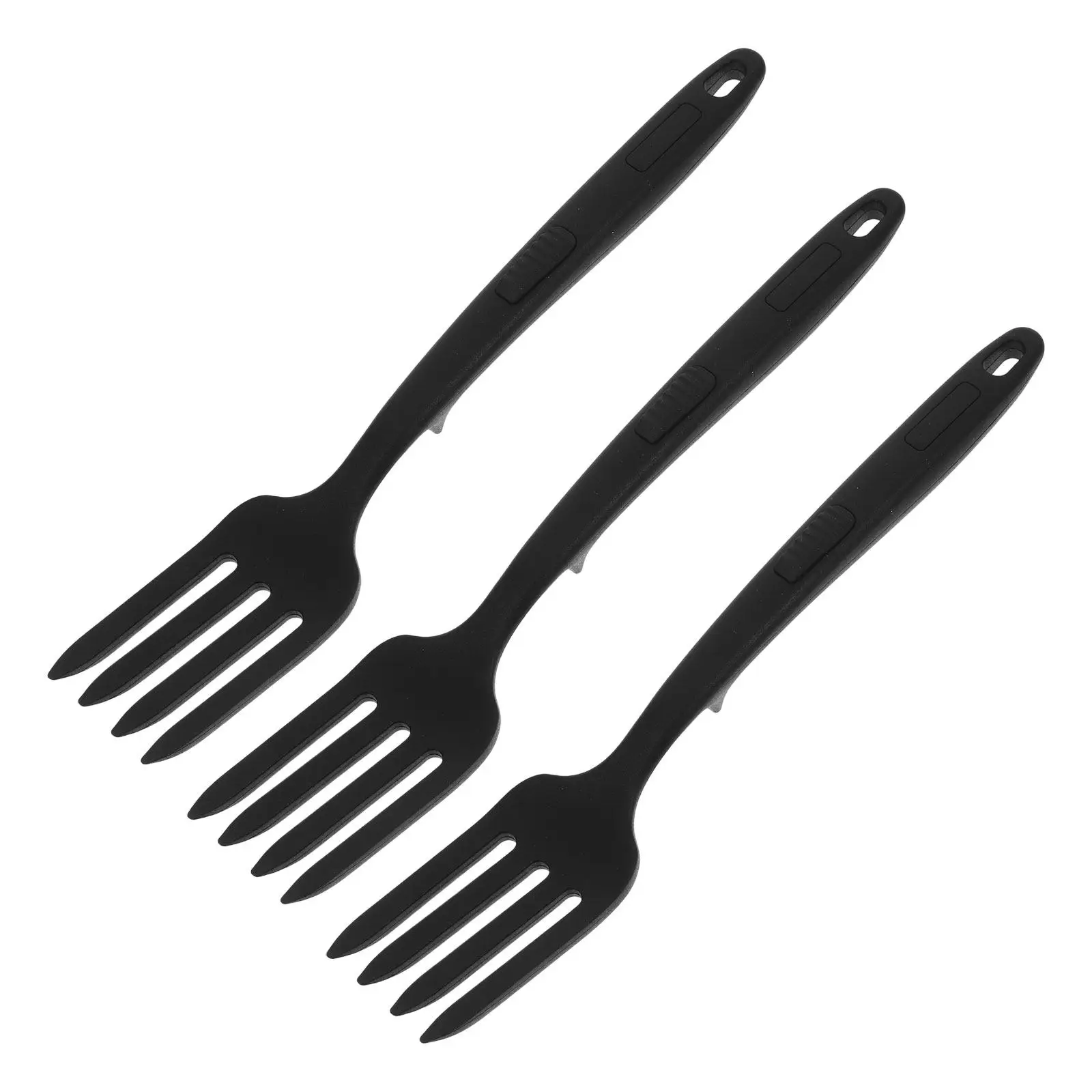 3 Pcs Silicone Pasta Fork Spatula Utensil Food Blending Noodle Tools Kitchen Stirring Long Fruit Cooking Mashes Dinner Forks