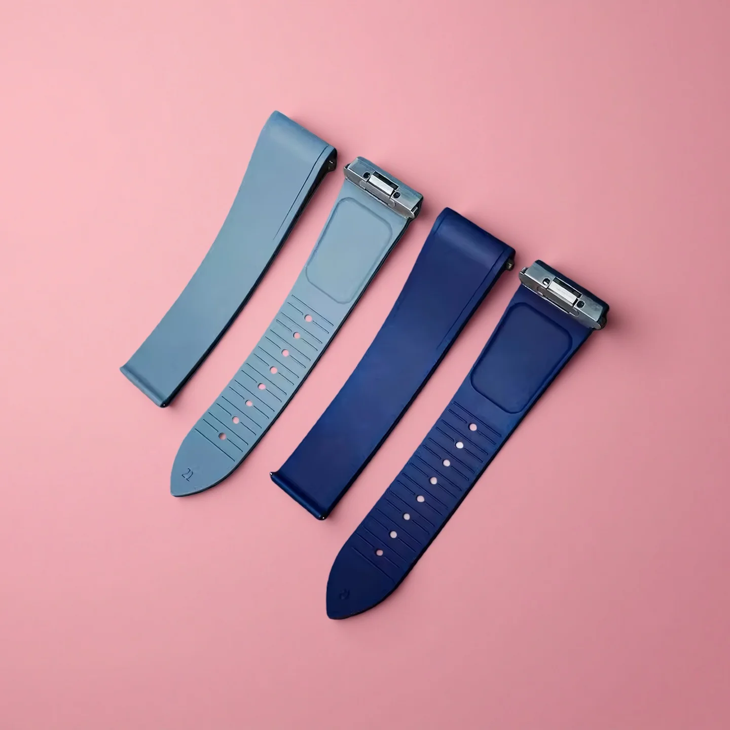 Ajuste perfecto para Cartier Santos FKM correa de reloj de goma L M Quick Relese diseño Original de hebilla de mariposa para mujeres y hombres