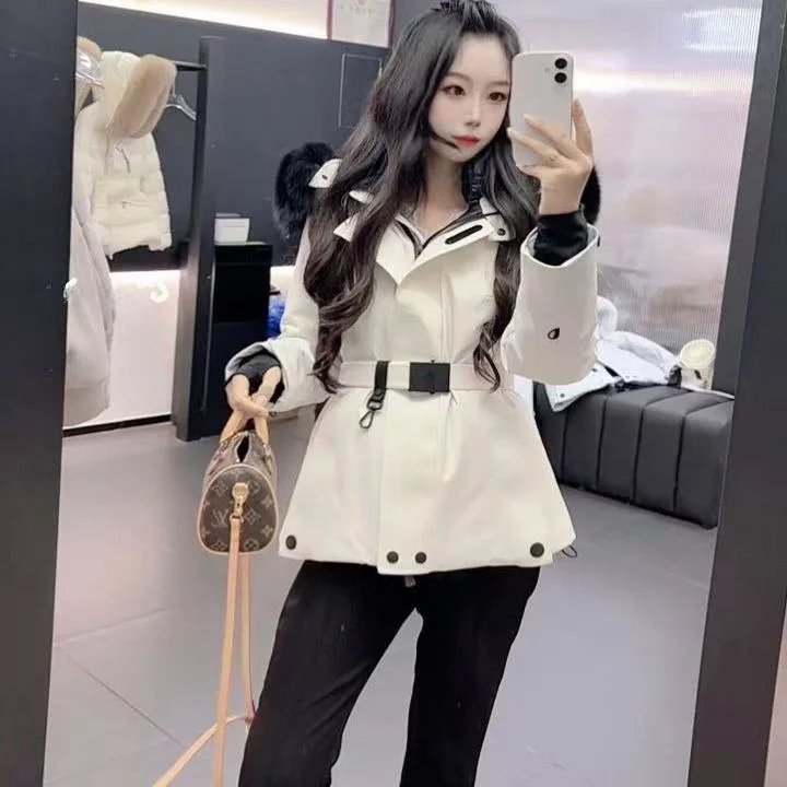 

Thiened Fur Hooded Parka down Jaet Women's Winter Outerwear Skiing Outdoor Clothes 2025 New Sle Warm White Du down