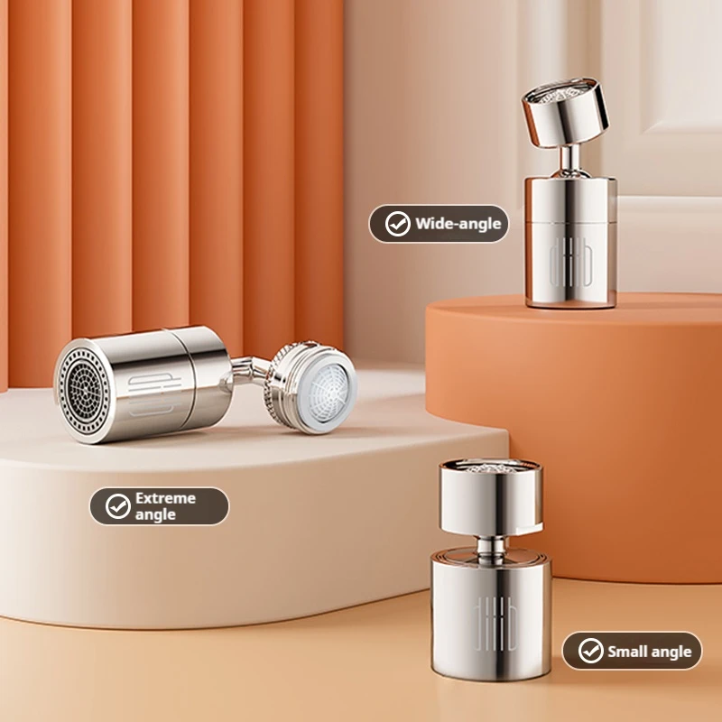 Diiib 360° Swivel Faucet Spray Head 80° Movable Angle Wear Resistance Splash-proof Filter Nozzle Dual Modes Water Saving Kitchen