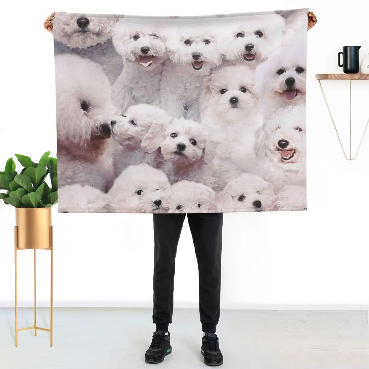 

Bichons - Dogs Throw Blanket Elegant Warm Throw Blanket for Hotel Home