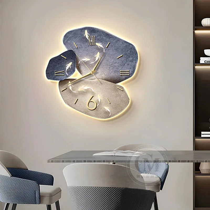 Luxury Chinese Style Clock Wall Fashion Simple Minimalist Creative Xenomorph Design Wall Clocks Aesthetic Modern Saat Home Decor