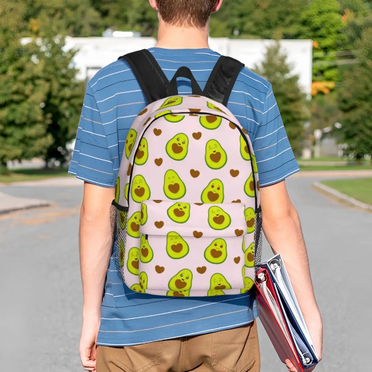 Love Green Avocado Plant Fruit Pattern Backpacks for Women Men Water Resistant College School Bag Print Bookbags