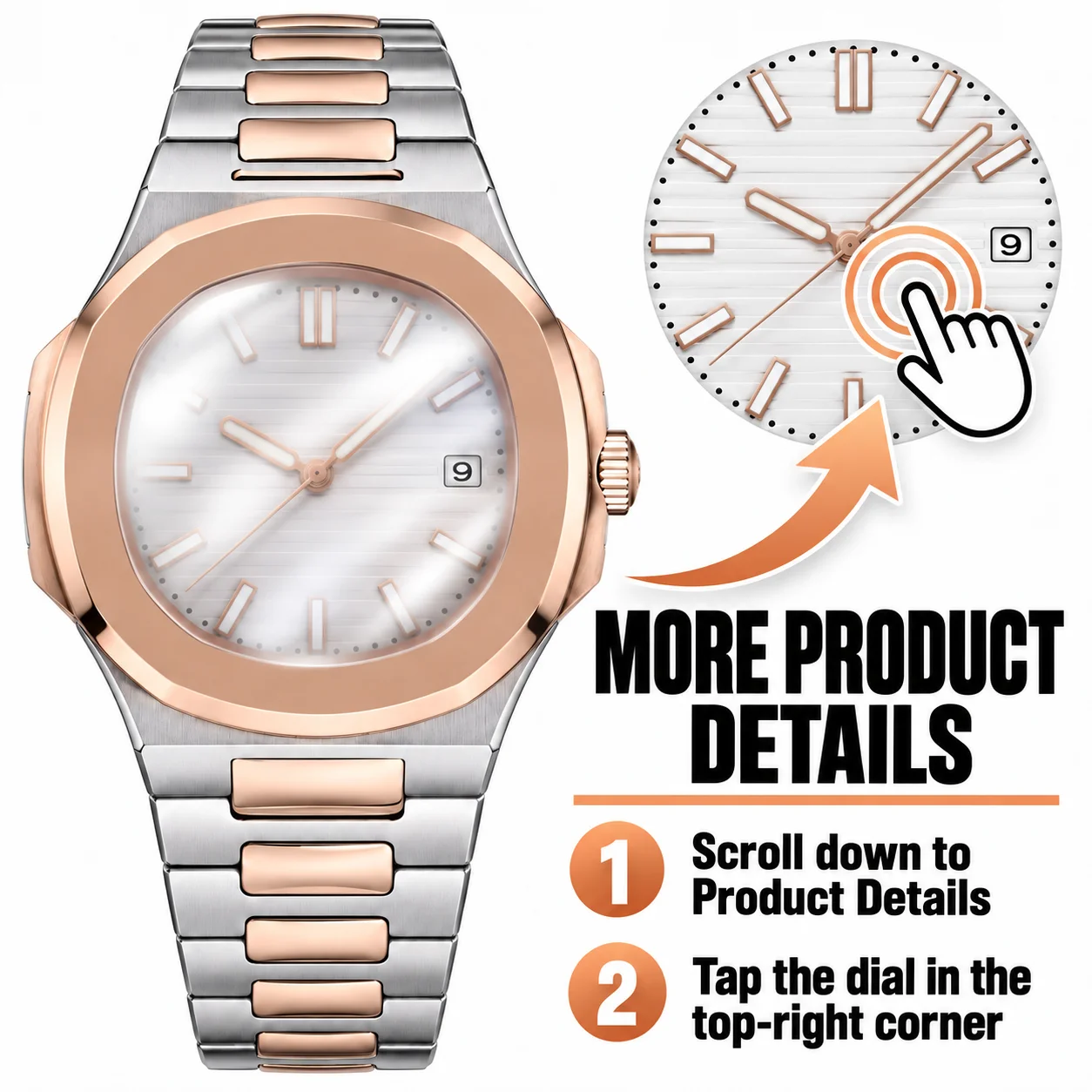 Top Men's 40mm Automatic Mechanical Watch Date Integrated Stainless Steel Bracelet Luxury Sport Wristwatch