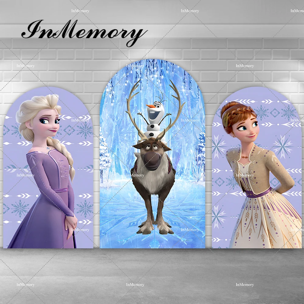 

Frozen Theme Elsa Anna Olaf Chiara Wall Arch Backdrop Cover for Girls Baby Shower Winter Birthday Party Backgrounds Supplier