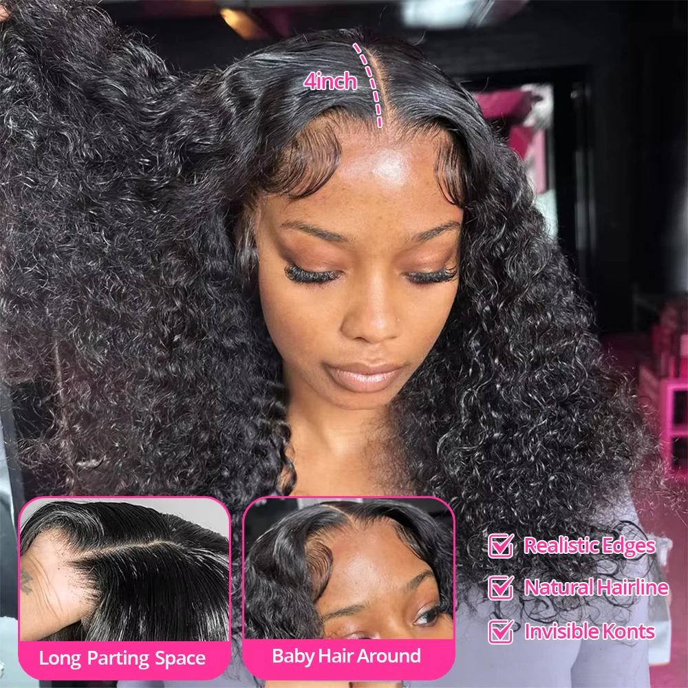 AMYTUD مجعد موجة عميقة 13x4 HD الدانتيل الجبهة الباروكات قصيرة بوب شعر مستعار 14 16 بوصة البرازيلي الشعر البشري 5x1 الدانتيل الشفاف شعر مستعار أمامي #2