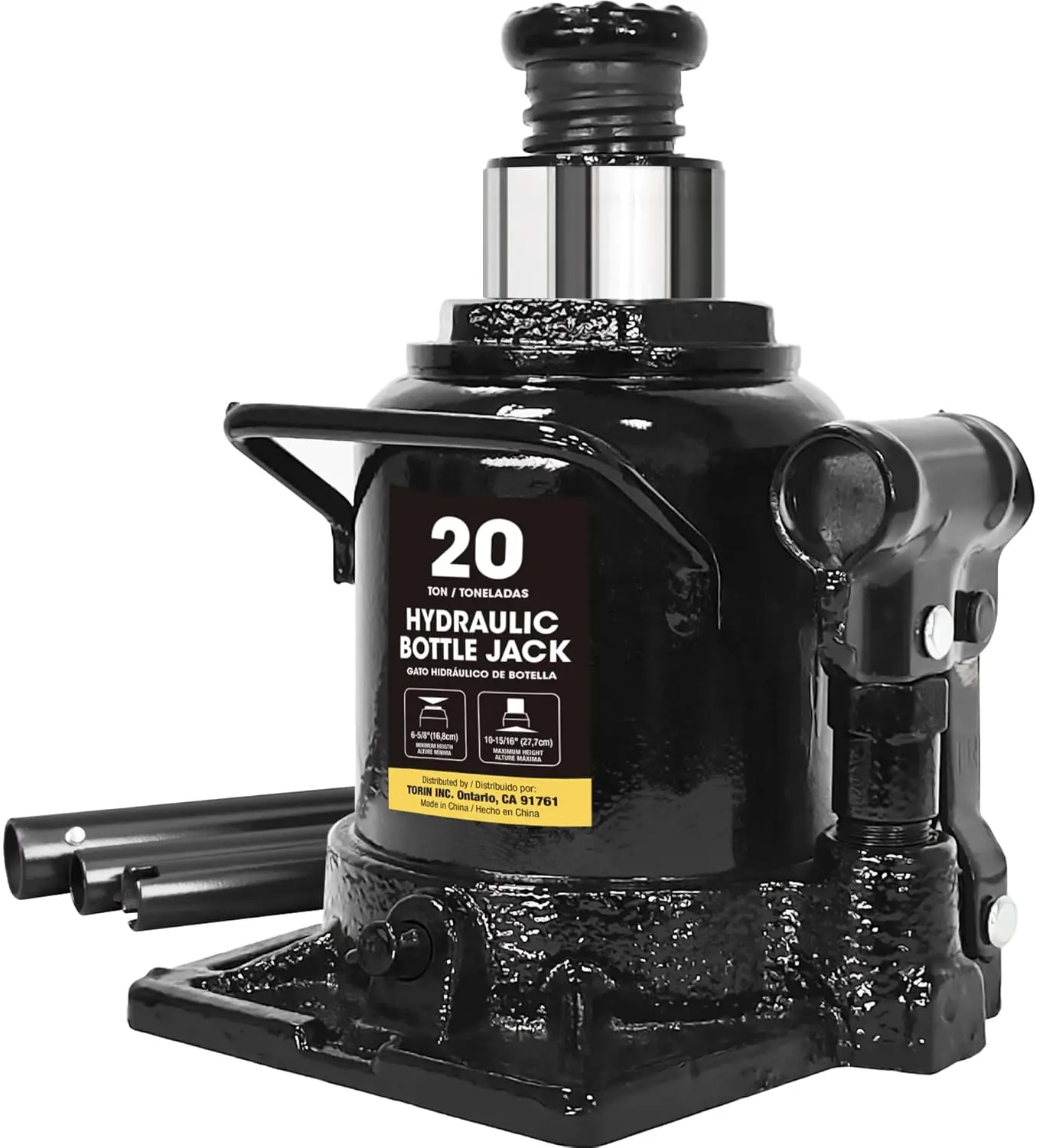 

20 Ton Hydraulic Bottle Jack for Auto Repair and House Lift, Low Profile Design, Black