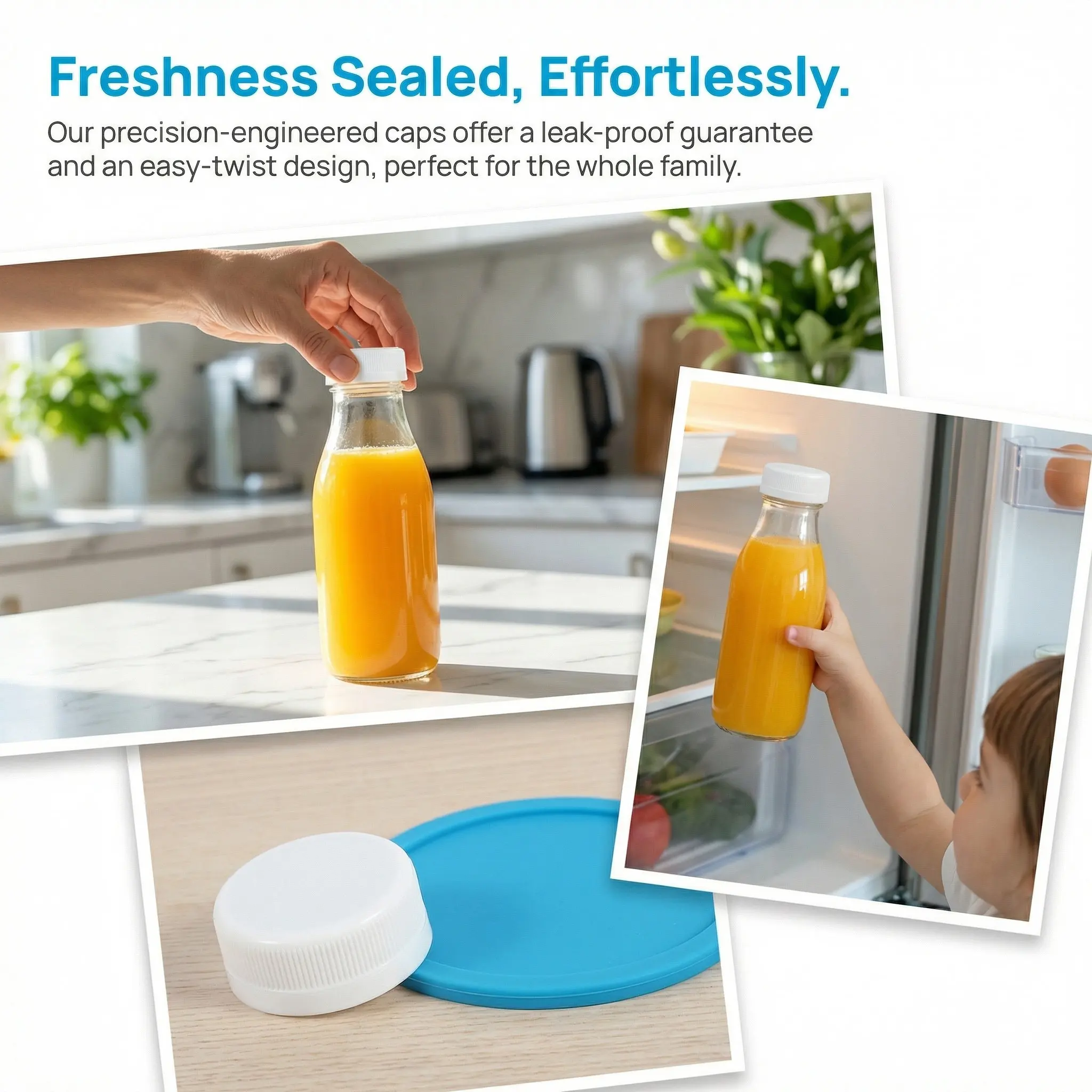 50Pcs White 38Mm Plastic Screw Caps Replacement Bottle Lids Leakproof Seal for Water Juice Soft Drink Milk Bottles