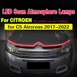 Tira de luces LED DRL para coche, luz de circulación diurna de 12v, impermeable, Flexible, de arranque de escaneo, para Citroen C5, Aircross, 2017-2022, 1 unidad