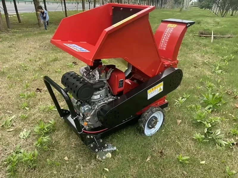16HP Self-propelled Type 15cm Wood Chipper Shredder Diesel Wood Log Branch Chipper Industrial Barrel Shredder