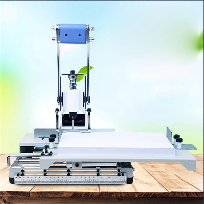 QY-T30Y Manual Ring Binder Punch Single/Multi-Hole Punch Machine 300-Page Effortless Punching for Thick Layers of Paper Notebook