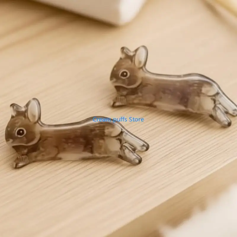 50LE 2000S Edgy Hair Clip Rabbit Barrettes Unique Rabbit Hair Clip for Lady Girl