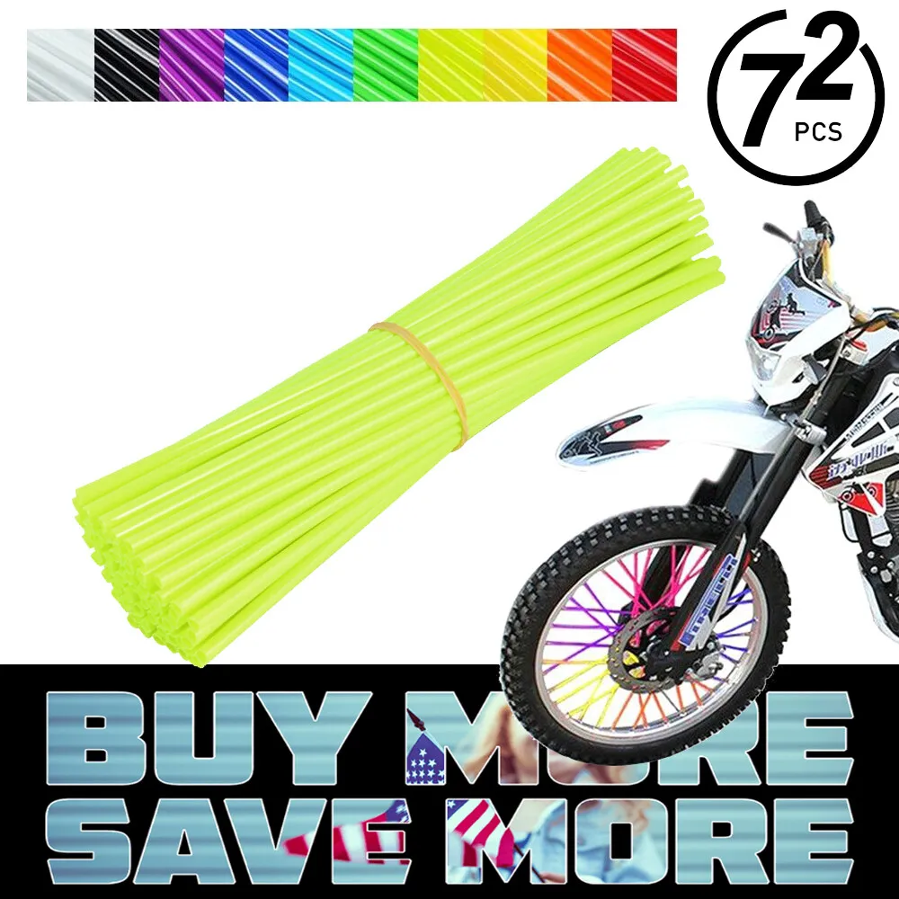 72PCS 24cm Universal Dirt Bike Speichen Abdeckungen Motorrad Felge Speichen Wrap Kit Skins Schutz Abdeckung Für motocross Fahrrad