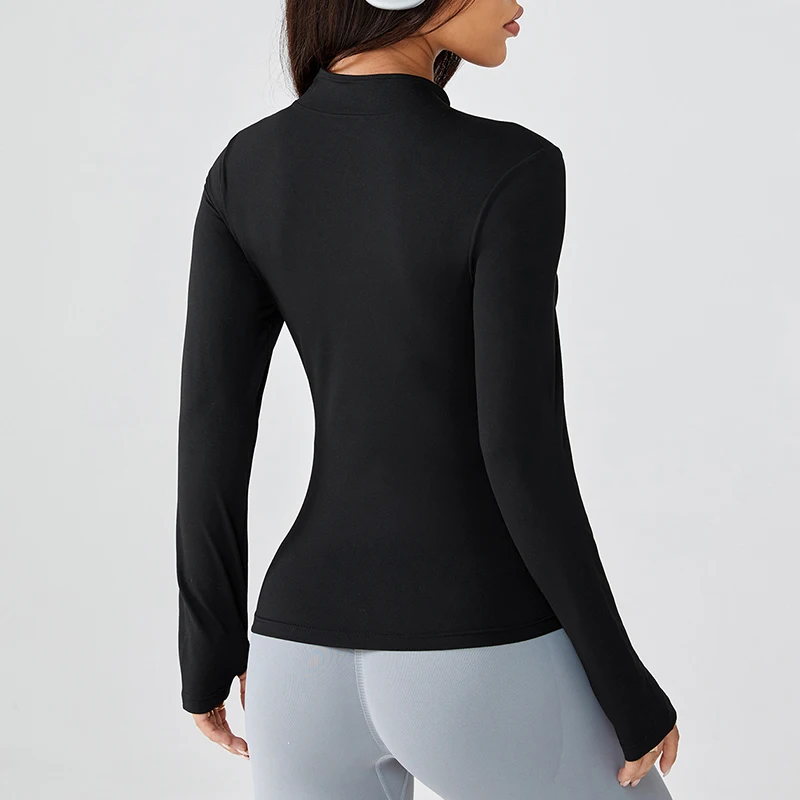 Stand-up collar sports jacket for women slimming and shaping sun protection professional running training fitness cardigan image 6