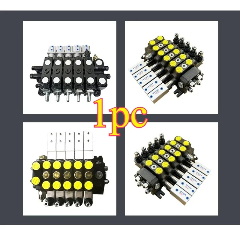 1pc 5 Spool DCV60-N1T.4OT Hydraulic Multi-way Valve, Pneumatic Manual Control Valve for Waste Garbage Compactor Truck