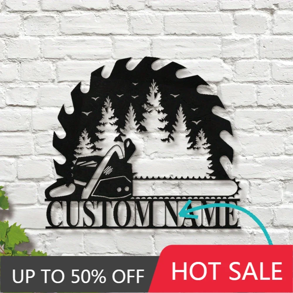 

Custom Iron Wall Art Exclusive Personalized Metal Wall Art for Woodworkers Saw Blade Design with Name Ideal for Man Caves Gifts