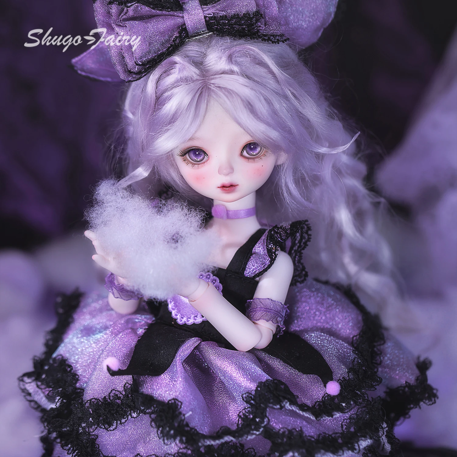 ShugaFairy BJD 1/6 Milar B Fullset Cute Little Devil Lolita Purple-Black Bud-Shaped Dress FC Resin Ball Jointed Doll Collectible
