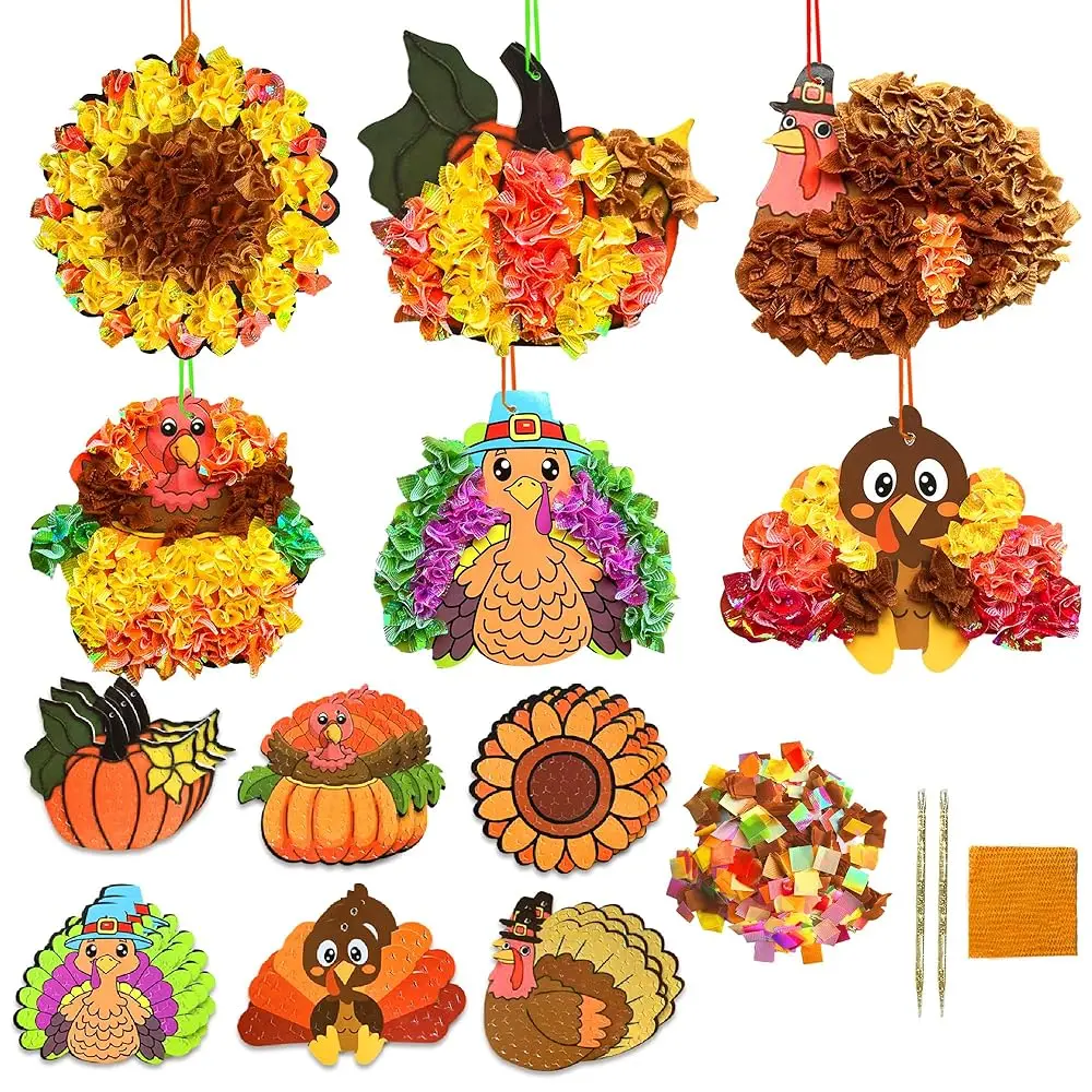 

Набор для творчества на День Благодарения из 12 предметов: Набор для вышивания турецких перьев методом пикинга — Креативный набор для рукоделия из пенопласта для вышивания на ткани к Дню Благодарения A