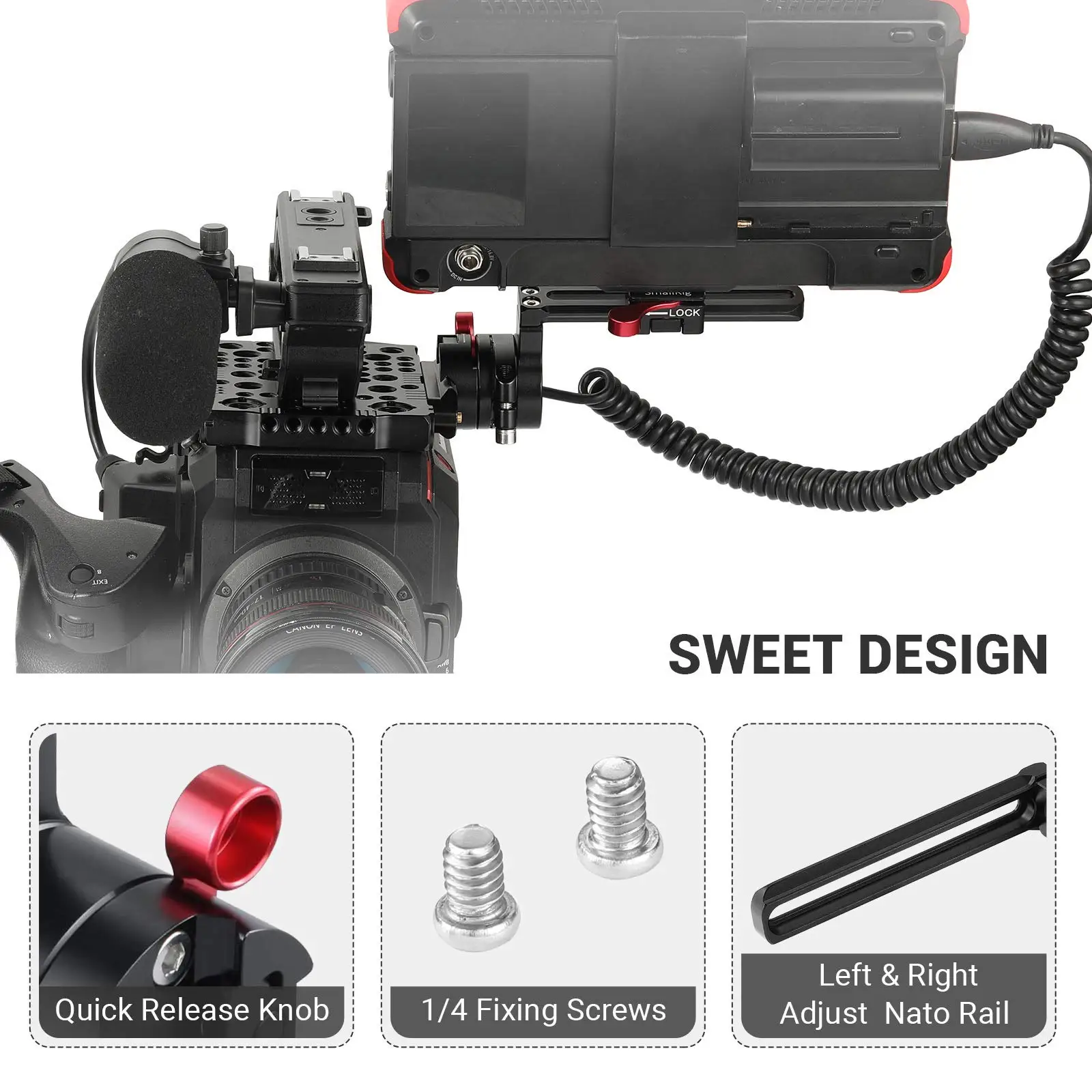 SmallRig Quick Release Clamp Adjustable EVF Mount with NATO Rail DSLR Camera Monitor Holder 2113