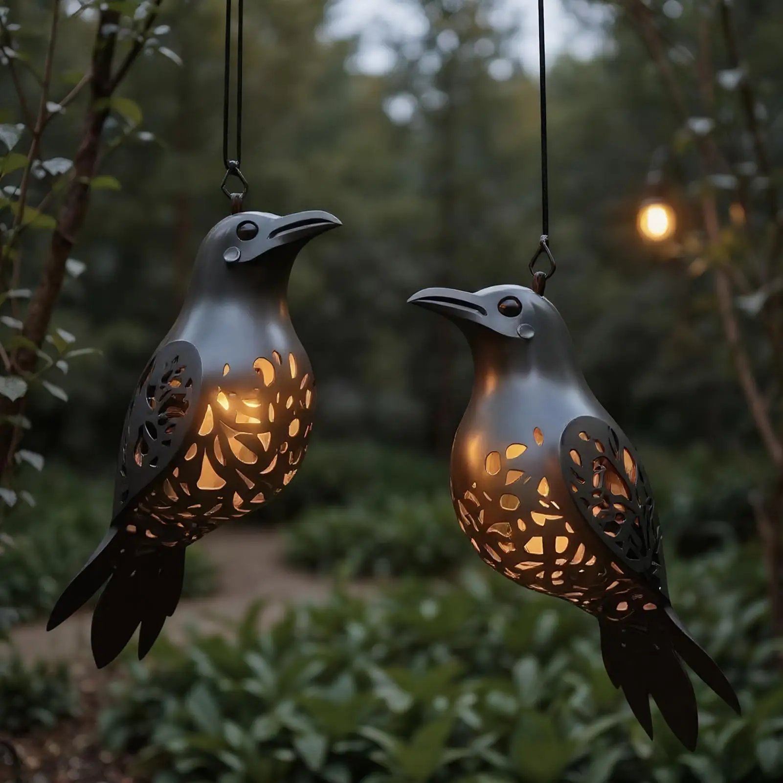 Raven Lantern 3D Gothic Pendant Lamp indoor and outdoor crow decorative hanging lamp Gothic crow chandelier for garden porch