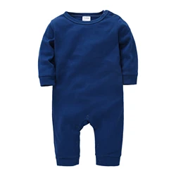 Newborn Baby Boys Girls Rompers One Piece Full Sleeve Four Season Clothes 100% Cotton Solid Jumpsuit