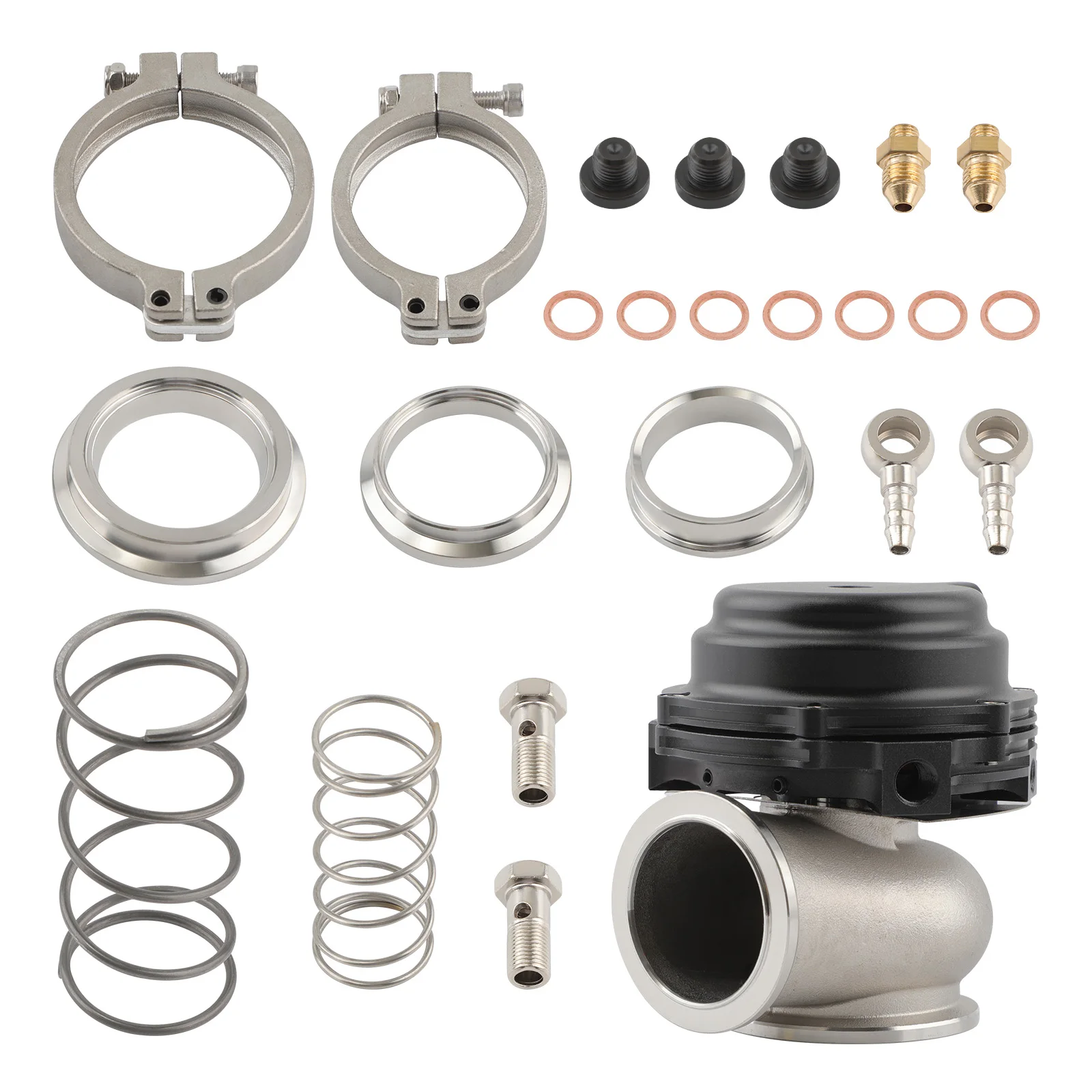 

44mm 1Set External Cooled Turbo Wastegate Kit External Wastegate Performance with Springs For Universal Turbos